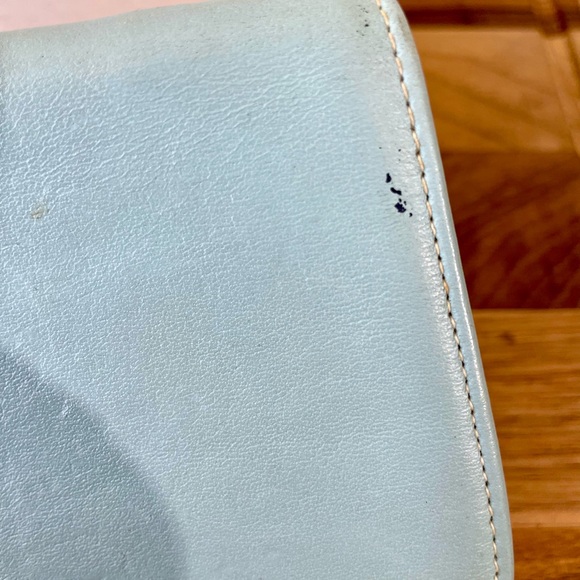 Vtg Clutchette Sleek Structured  Clutch Minimalist Robins Egg Blue Modern Preppy - Picture 12 of 15